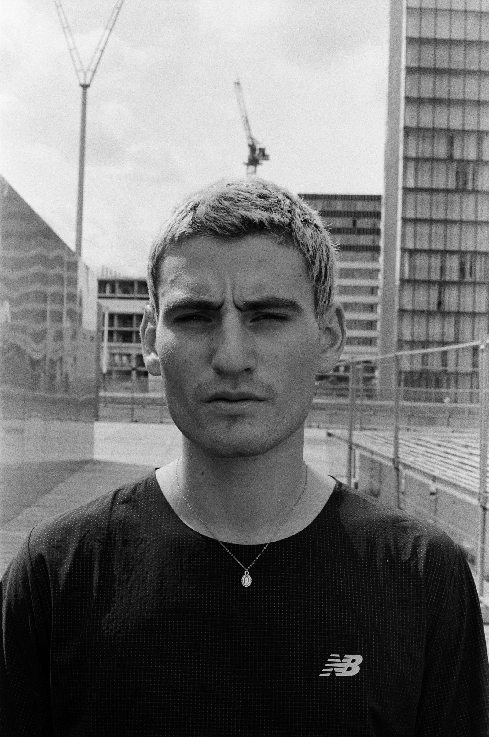 Portrait du coureur, noir et blanc